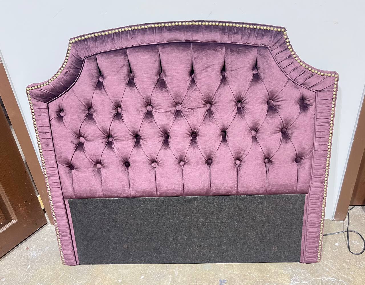 Synthetic Velvet Diamond Tufted Headboard