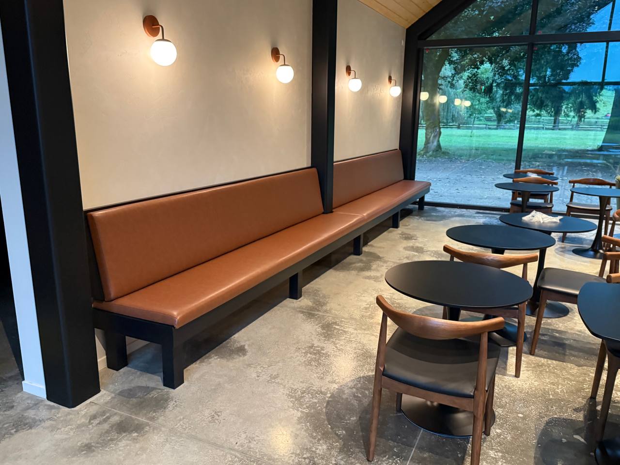 Reupholstered Banquette Bench in vinyl
