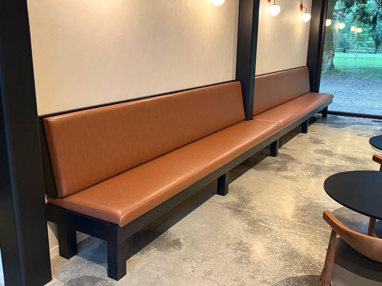 Reupholstered Banquette Bench in vinyl