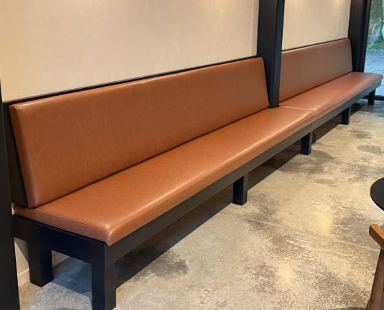 Reupholstered Banquette Bench in vinyl