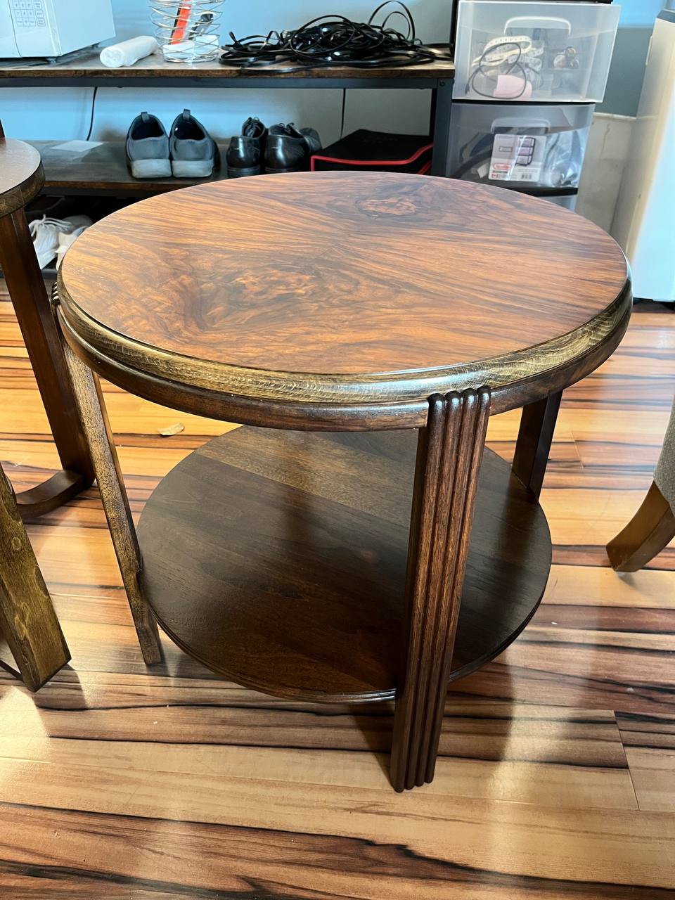 Refinished Side Table in dark brown stain